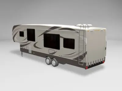 Fifth Wheel Travel Trailer Toy Hauler 2-Axle 2 3D model