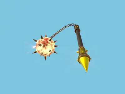 Medieval Flail 06 Fire - Character Fantasy Weaponry Low-poly 3D model
