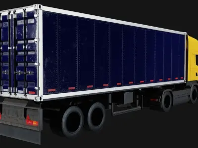 Cargo Truck Low-poly 3D model from CGTrader