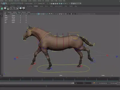 HORSE RUN CYCLE With Animation Low-poly 3D model