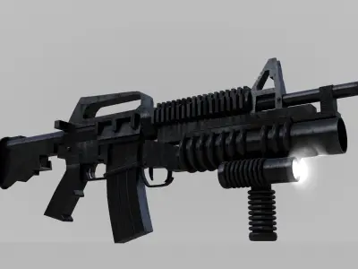 machine gun weapon  Low-poly 3D model