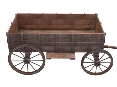 wooden cart 3D model purchase