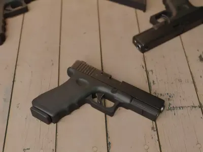 Glock-17 glock pistol Low-poly 3D model