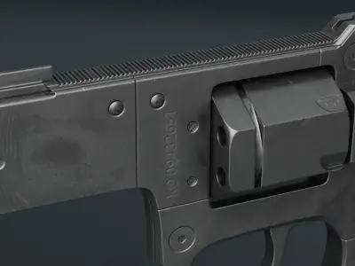 Flaubert revolver game-ready Low-poly 3D model