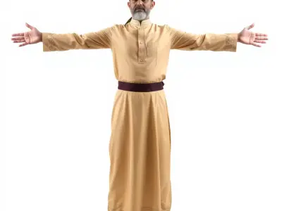 Traditional Beige Robe model pack Low-poly 3D model