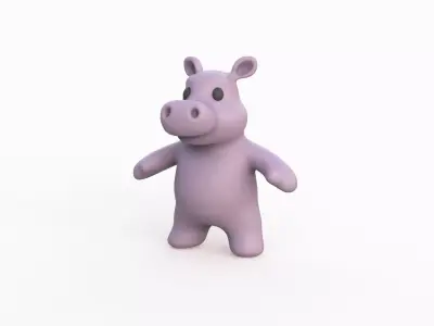 Little animal baby - Hippo cute - Character010 Low-poly 3D model