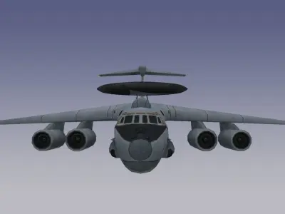 Russian A50-AWACS Low-poly 3D model