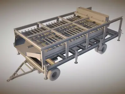 Gold Ore Gravity Concentrator Industrial Mining Machine Low-poly 3D model