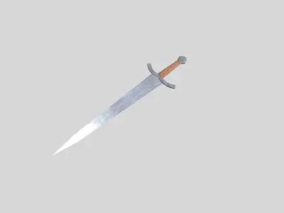 low poly medieval sword 4 Low-poly 3D model