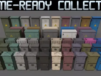 PBR Electric Box Clean-Rusty 3D Model Pack purchase