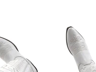 White Western Boots 3D model