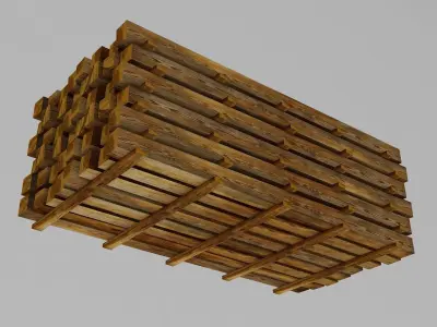 Wooden Bar Stack 3D model