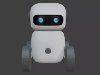 Highly Detailed Futuristic Robot 3D Model Low-poly 3D model