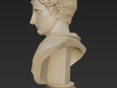 Classical Roman Male Bust Sculpture Free 3D model
