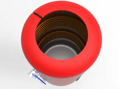 Boiler water bottle with silver buttons 3D model