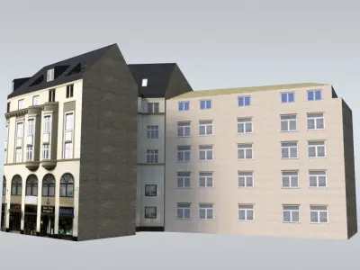 Classical European Buildings Low-poly 3D model