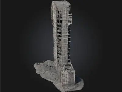 Ravaged Tower  Testament to Times Fury 3D model