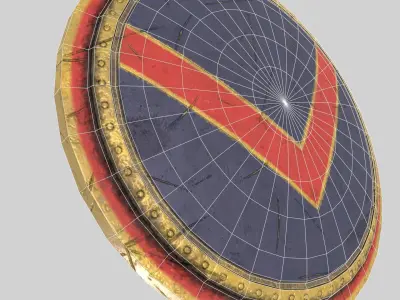 Spartan Shield Low-poly 3D model
