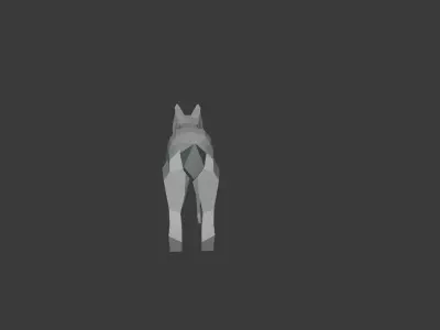 3D Model Low Poly Wolfdog sword Low-poly 3D model