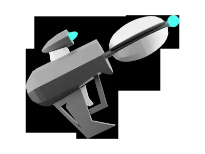 3d Futuristic Sci-Fi Assault Pistol low-poly icon 3D model purchase