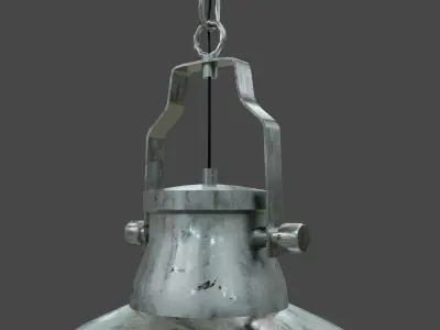 Industrial Lamp Metal Round Free 3D model