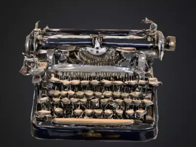 Vintage Mechanical Typewriter Low-poly 3D model