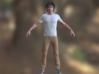 Young Aaron Taylor  Low-poly 3D model