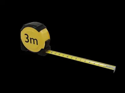 Rigged Measure Tape 3D model