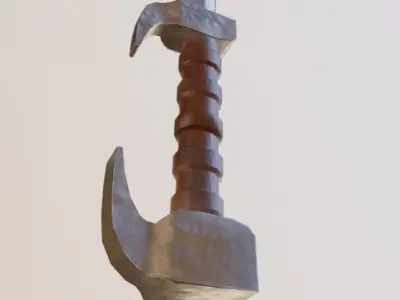 Lowpoly pbr knife metal sword Free low-poly 3D model