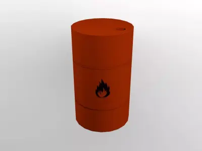 Flammable Barrel  Free low-poly 3D model