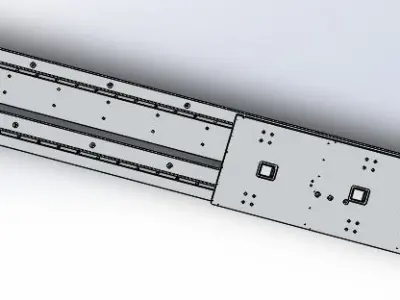 Ultra long stroke slide rail module-fine tuning 3D model