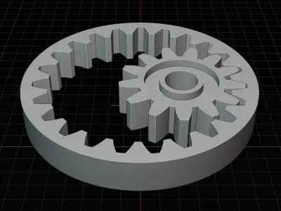 Animated Gears 4 3D model