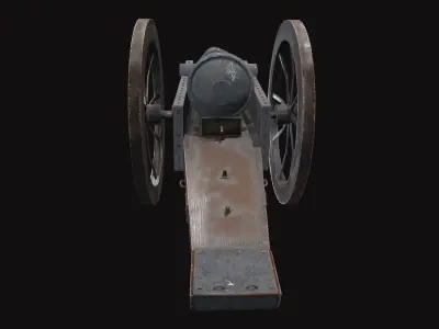 Medieval Cannon V02 Old Low-poly 3D model