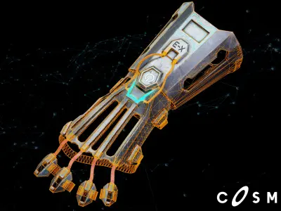 Cyberpunk X3 Combat Gloves Low-poly 3D model