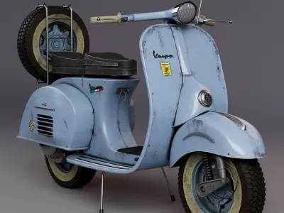 Realistic Old Vespa Model 3D Model 3D model