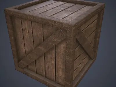 PBR Wooden Crate Low-poly 3D model purchase