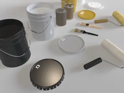 Paint tools Low-poly 3D model