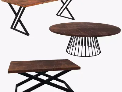 Rusty Broken Table Low-poly 3D model