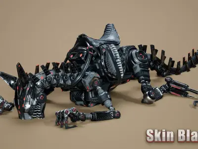 Sci-Fi Dino Velociraptor 2 Low-poly 3D model