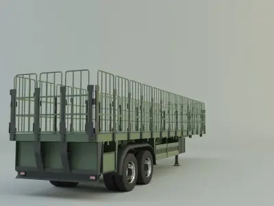 truck trailer 3 model 3D model 3D model