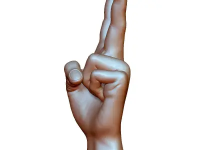 Victory sign hand male - 3D printable model 3D print model