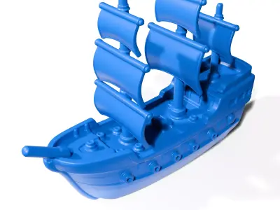 Toy frigate 3D print model