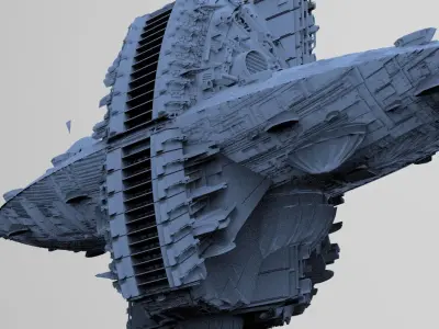Art Deco Sci-Fi Mothership  2  3D model