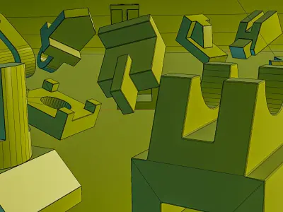 Building Blocks Kit Machined Parts Hard Surface V2 Low-poly 3D model
