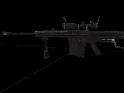 UTR130 Sniper Rifle Low-poly 3D model