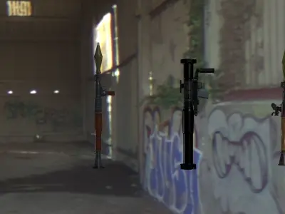 guns rigged rocket launcher pack 3D model