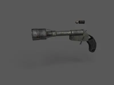 Homemade pistol Free low-poly 3D model