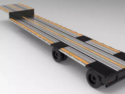 Drop deck trailer Free 3D model