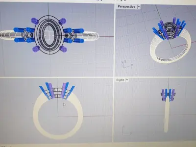 ring three stone 3D model