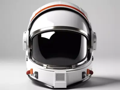 Sleek Astronaut Helmet with Scratched Visor 3D model
